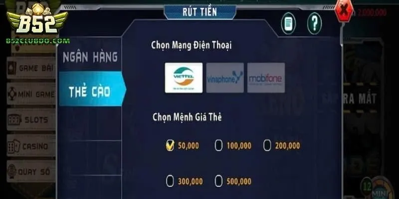 Rút tiền B52 Club qua ví điện tử